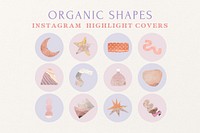 Organic shapes Instagram story highlight cover template set