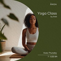 Senior yoga class Facebook post template