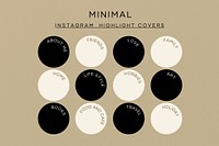 Minimal black Instagram story highlight cover template set