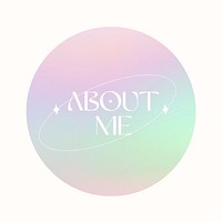 About me  aura gradient Instagram highlight cover template