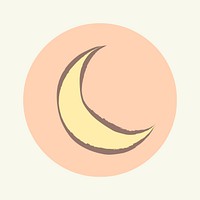 Crescent moon doodle IG story cover template illustration