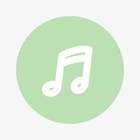 Music doodle Instagram story highlight cover, line art icon illustration