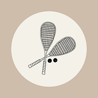 Sports brown Instagram story highlight cover, line art icon illustration