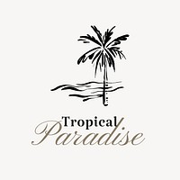 Tropical paradise logo template