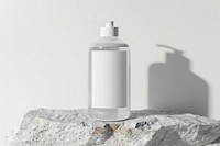 White shampoo bottle cylinder shaker.