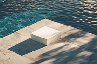 Box mockup pool swimming pool furniture.