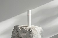A Blush stick mockup cosmetics lipstick cylinder.