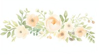Bouquet as divider watercolor graphics painting pattern.