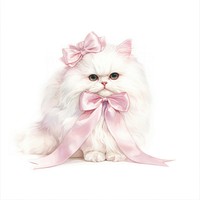 Coquette white persian cat art tie accessories.