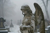 Angel statue gravestone archangel tombstone.