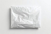 White plastic mail bag mockup cushion pillow diaper.