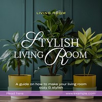 Stylish living room Instagram post template