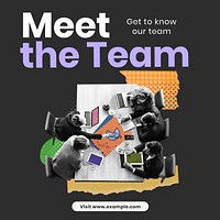 Meet our team Instagram post template design
