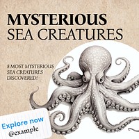 Mysterious sea creatures Facebook post template