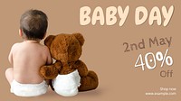 Baby Day sale blog banner template