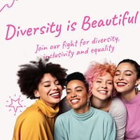 Diversity is beautiful, Instagram post template