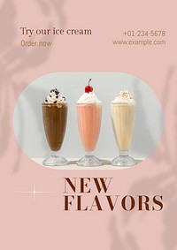 New flavors  poster template and design
