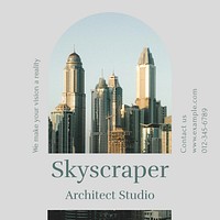 Skyscraper architect studio Instagram post template