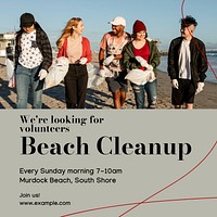 Beach cleanup  Instagram post template design