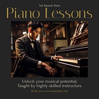 Piano lessons Instagram post template