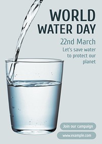 World water day poster template and design