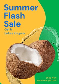 Summer flash sale poster template and design
