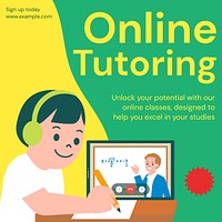 Online tutoring post template social media design