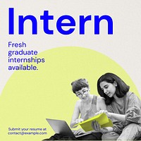 Intern recruitment Instagram post template design