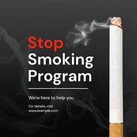 Stop smoking program Instagram post template