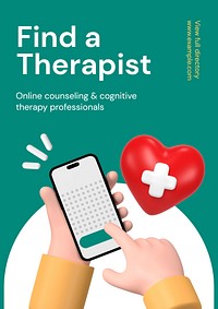 Find a therapist poster template