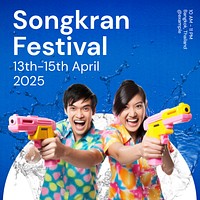 Songkran festival Facebook post template