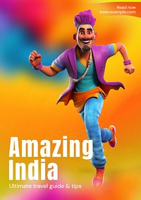 India travel poster template