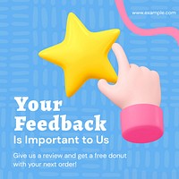 Customer feedback Instagram post template