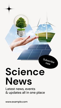 Science news Facebook story template  