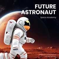 Future astronaut Instagram post template design