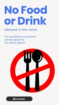 No food allowed Instagram story template