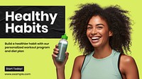 Healthy habits blog banner template