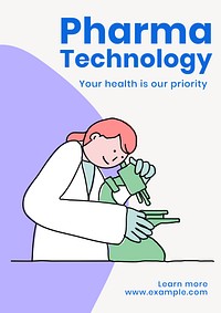 Pharma technology poster template & design