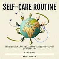 Self-care routine Instagram post template
