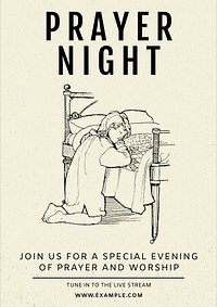 Prayer night poster template