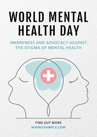 World mental health day poster template