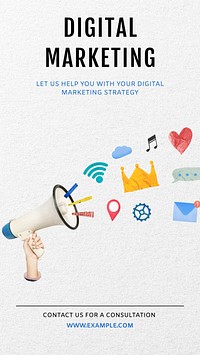 Digital marketing social story template, editable Instagram design