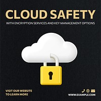 Cloud safety post template social media design
