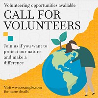 Call for volunteers Instagram post template
