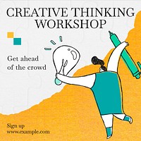 Creative thinking workshop Instagram post template