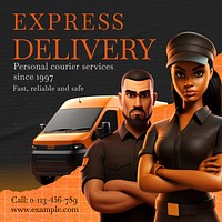 Courier services Instagram post template