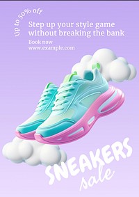 Sneakers sale  poster template