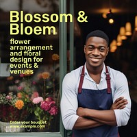Blossom florist Instagram post template design