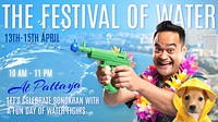 Songkran water festival blog banner template