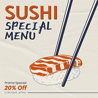 Sushi special menu Facebook post template